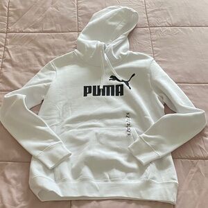 Puma Classic White Hoodie with Black Logo